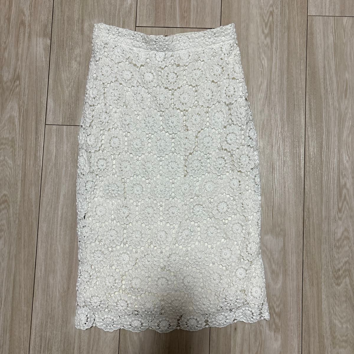 Dolce & Gabbana ハイウエスト レースパネル スカート ホワイト Dolce&Gabbana ドルチェアンドガッバーナ 総レース タイト