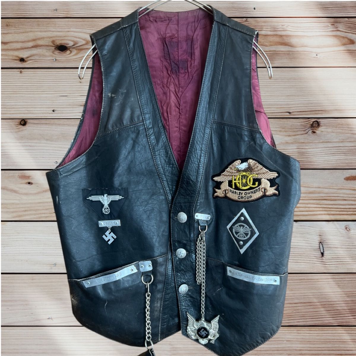 ヴィンテージ レザーベストHarley-Davidson ドイツナチス ヴィンテージ レザーベストHarley-Davidson ドイツナチス
