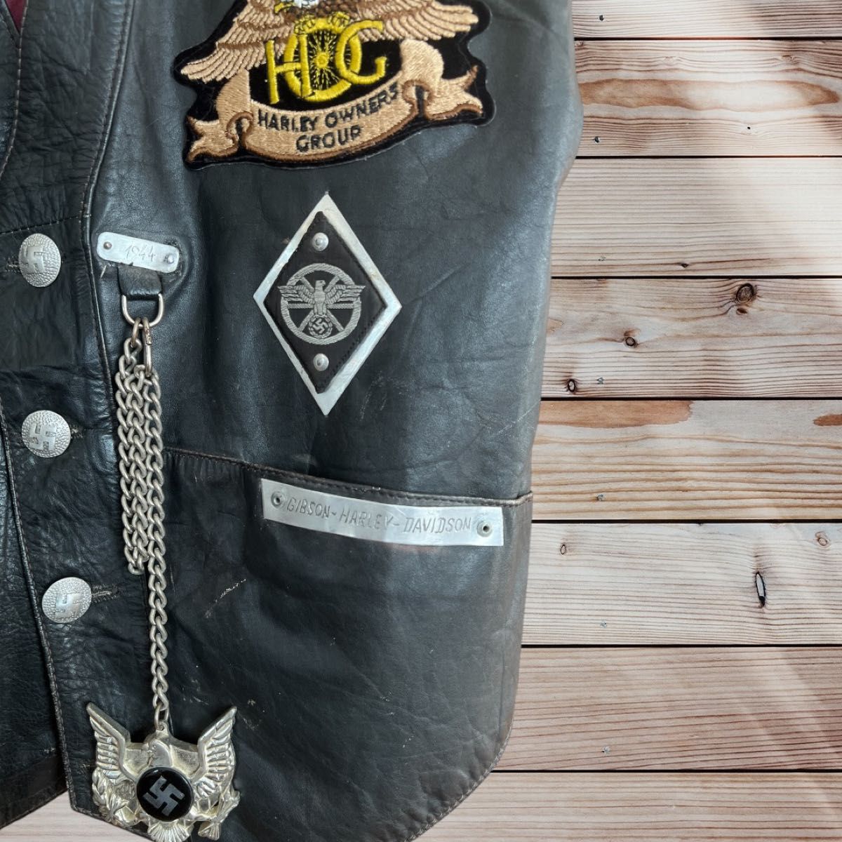 ヴィンテージ レザーベストHarley-Davidson ドイツナチス ヴィンテージ レザーベストHarley-Davidson ドイツナチス