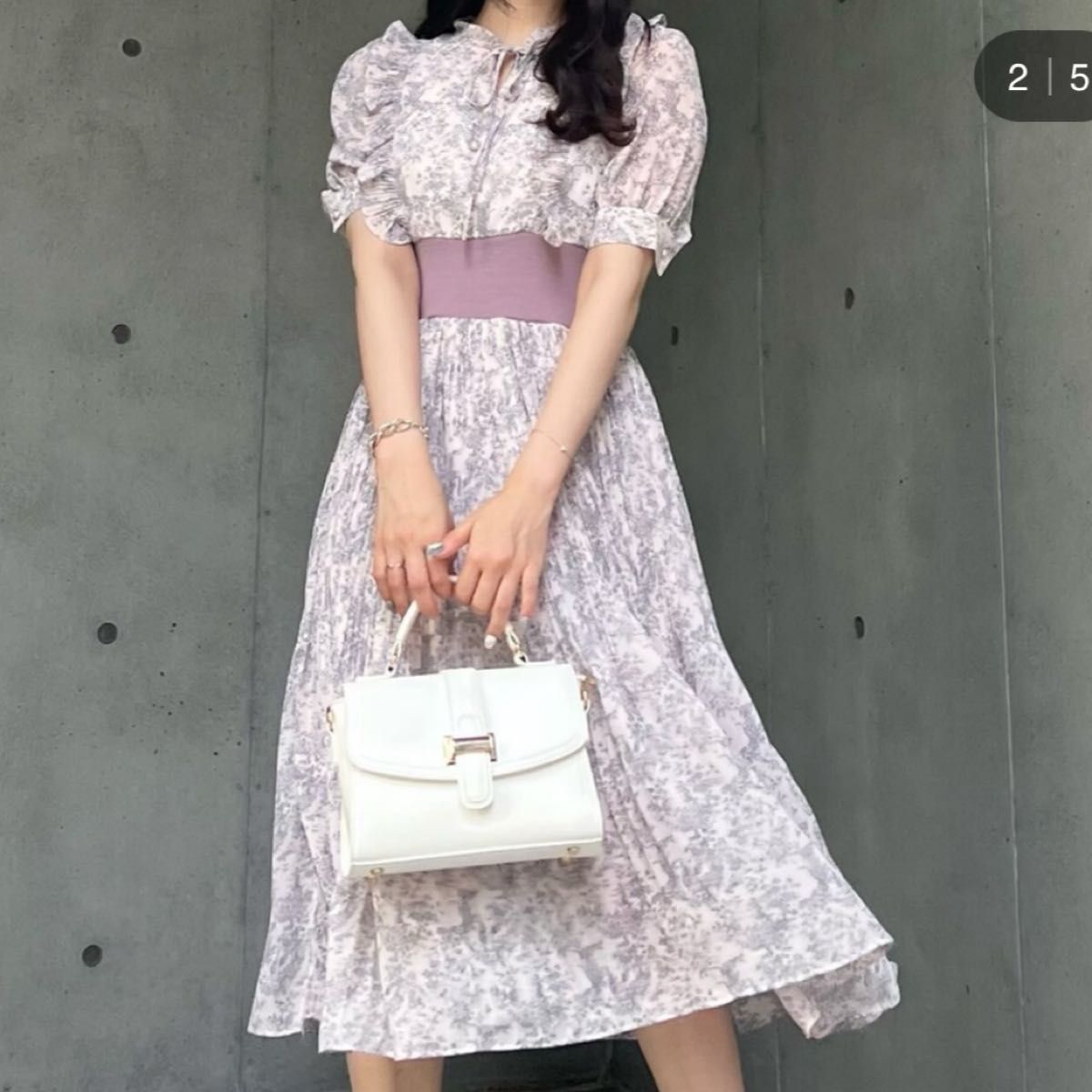 素敵★ZIMMERMANN ラミー ミディワンピース ラッフル付き 花柄 titty&co ティティアンドコー トワルドジュイプリーツミディ