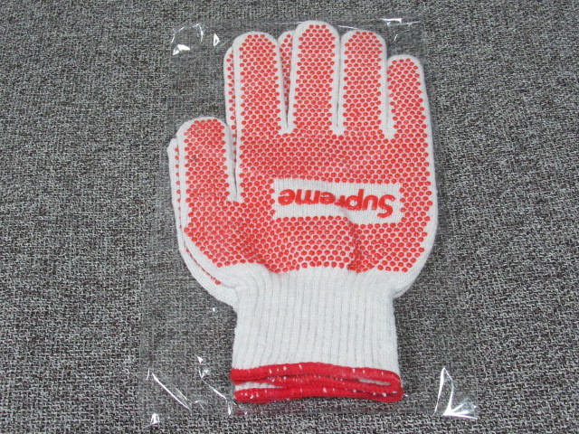 新品 未使用 タグ付 納品書有 送料無料 SUPREME 18SS GRIP WORK GLOVES 軍手 WHITE RED シュプリーム 白赤 BOX LOGO ボックス ロゴ NIKE SB