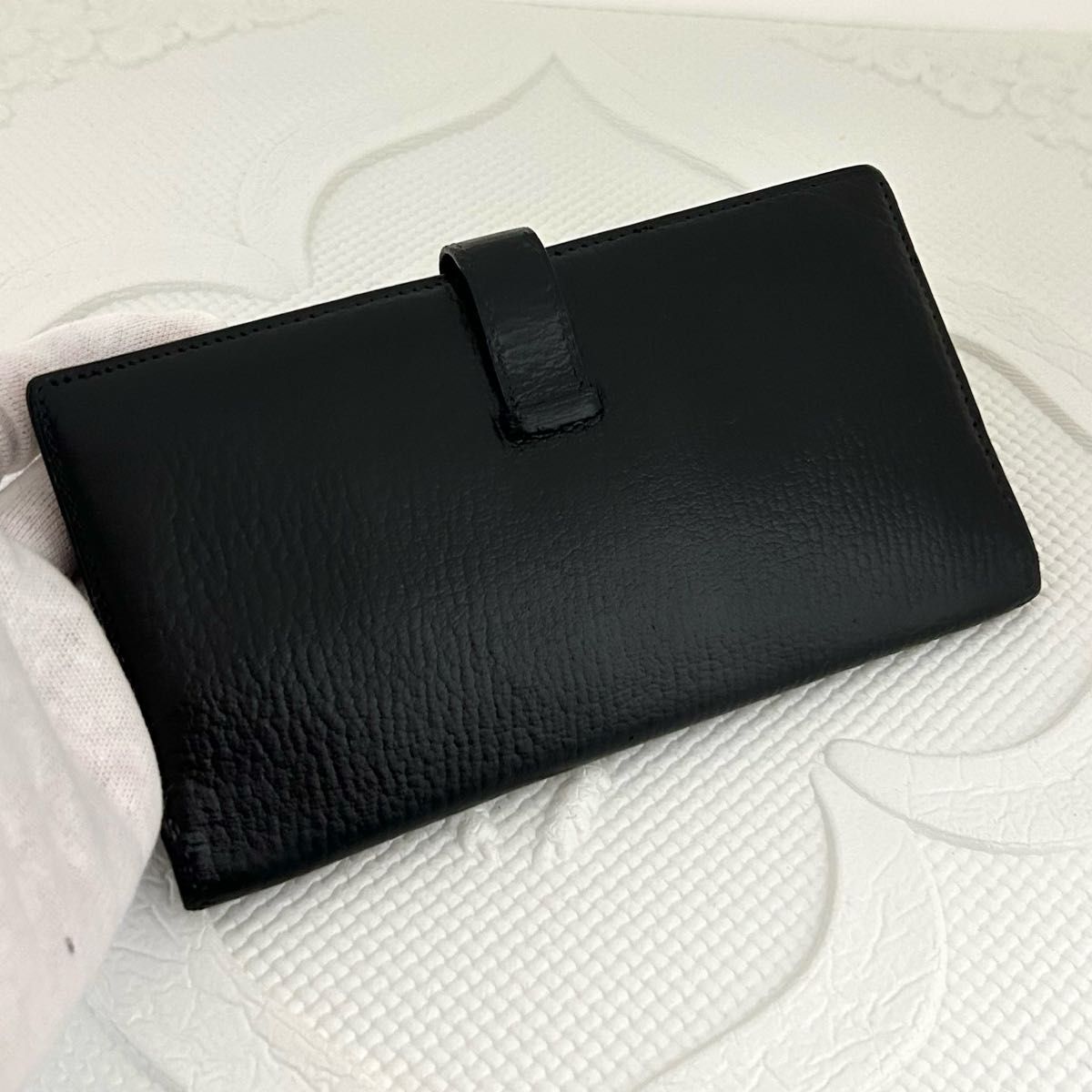美品【エルメス】ベアン 長財布 シルバー金具 本日限り エルメス ベアン 長財布 シルバー金具 ブラック