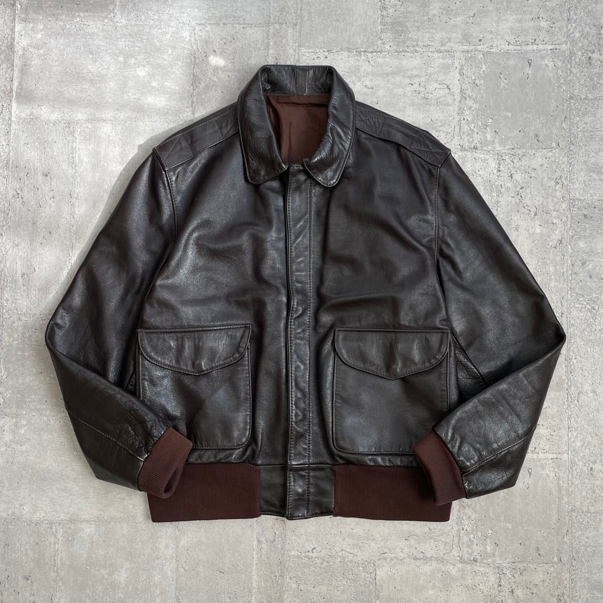 OLD type A-2 レザーフライトジャケット ダークブラウン leather OLD type A-2 レザーフライトジャケット ダークブラウン leather