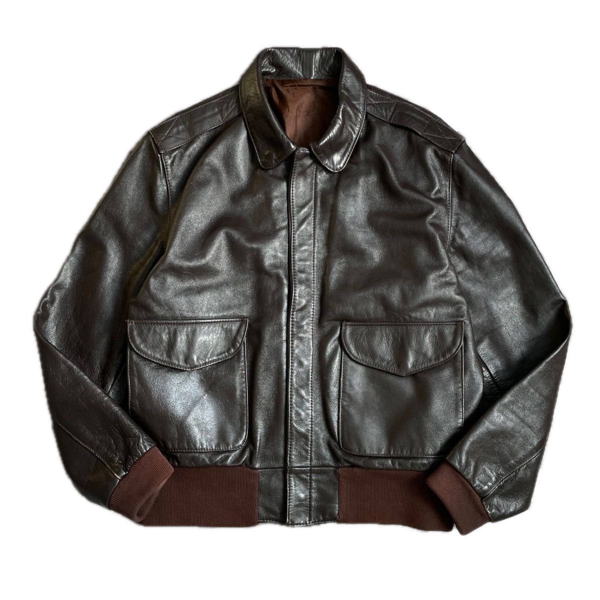OLD type A-2 レザーフライトジャケット ダークブラウン leather OLD type A-2 レザーフライトジャケット ダークブラウン leather