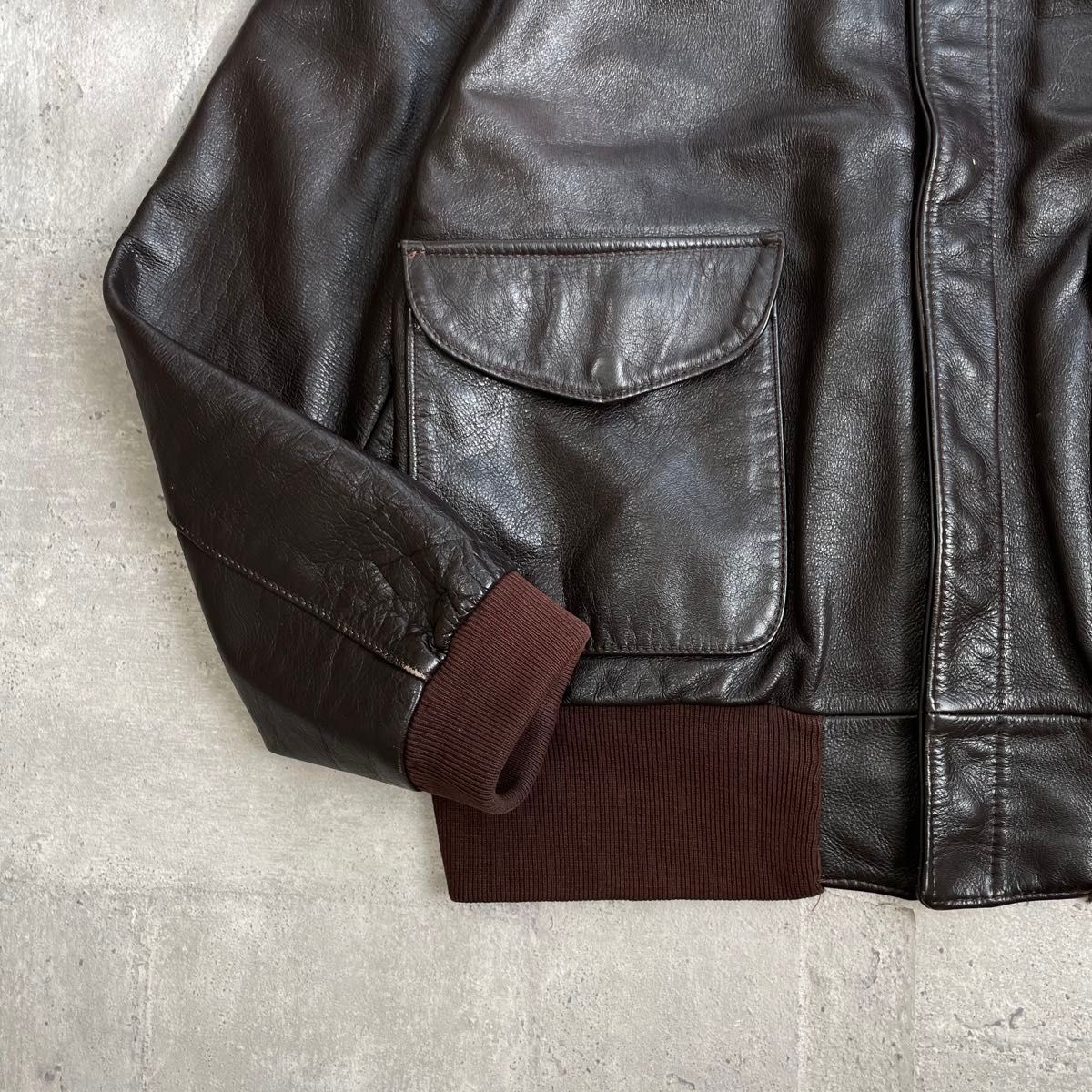 OLD type A-2 レザーフライトジャケット ダークブラウン leather OLD type A-2 レザーフライトジャケット ダークブラウン leather