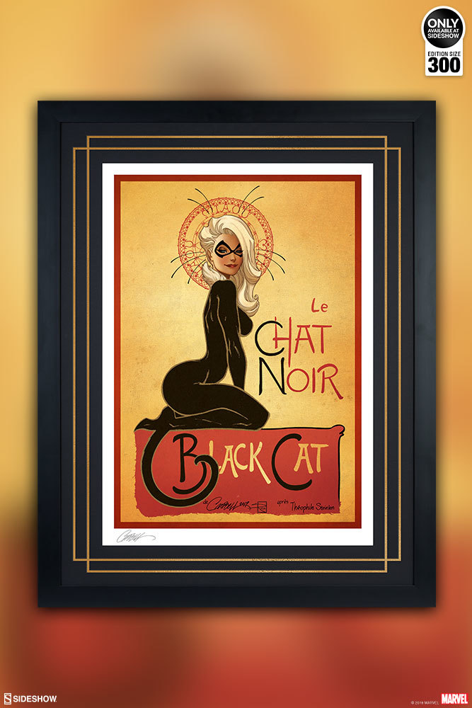 サイドショー Le Chat Noir: The Black Cat ファインアートプリントby Sideshow Collectibles 限定版：300枚 額装品 - 2