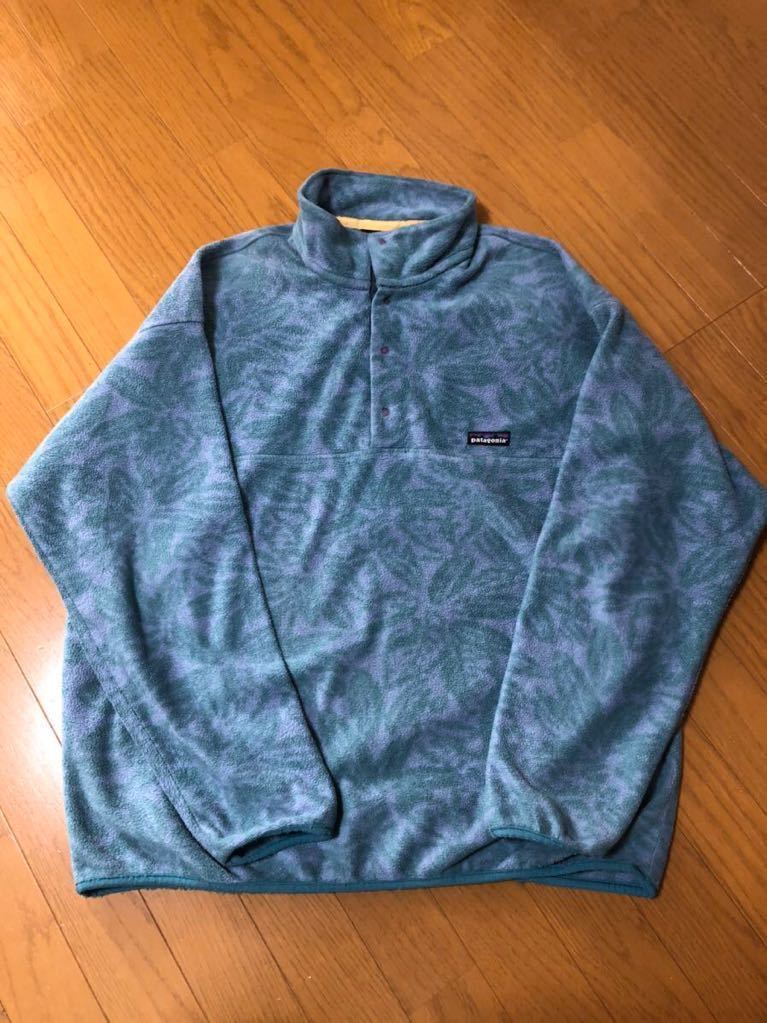 patagonia パタゴニア レア 90年代 雪なしタグ USA製 総柄 シンチラスナップ　フリース ビンテージ オールド 人気 レトロ グリセード　XL