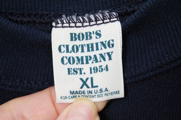 90's USA製 BOB'S CLOTHING COMPANY ソリッドカラー クルーネック 
