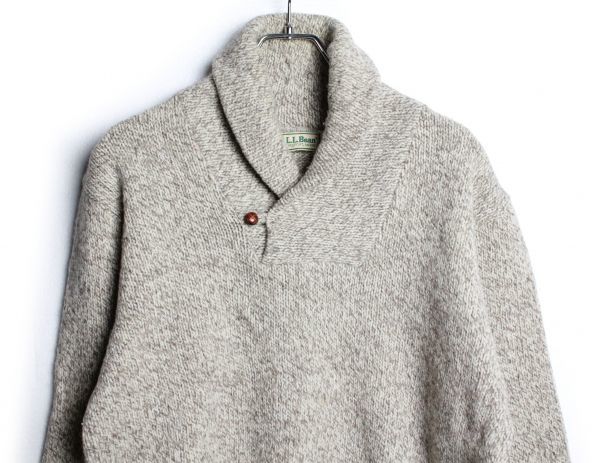 割引 90's 旧タグ 90年代 (L) ウールニットセーター ショールカラー LLBEAN LLビーン 男性用 割引 90's 旧タグ 90年代 (L) ウールニットセーター ショールカラー LLBEAN LLビーン 男性用