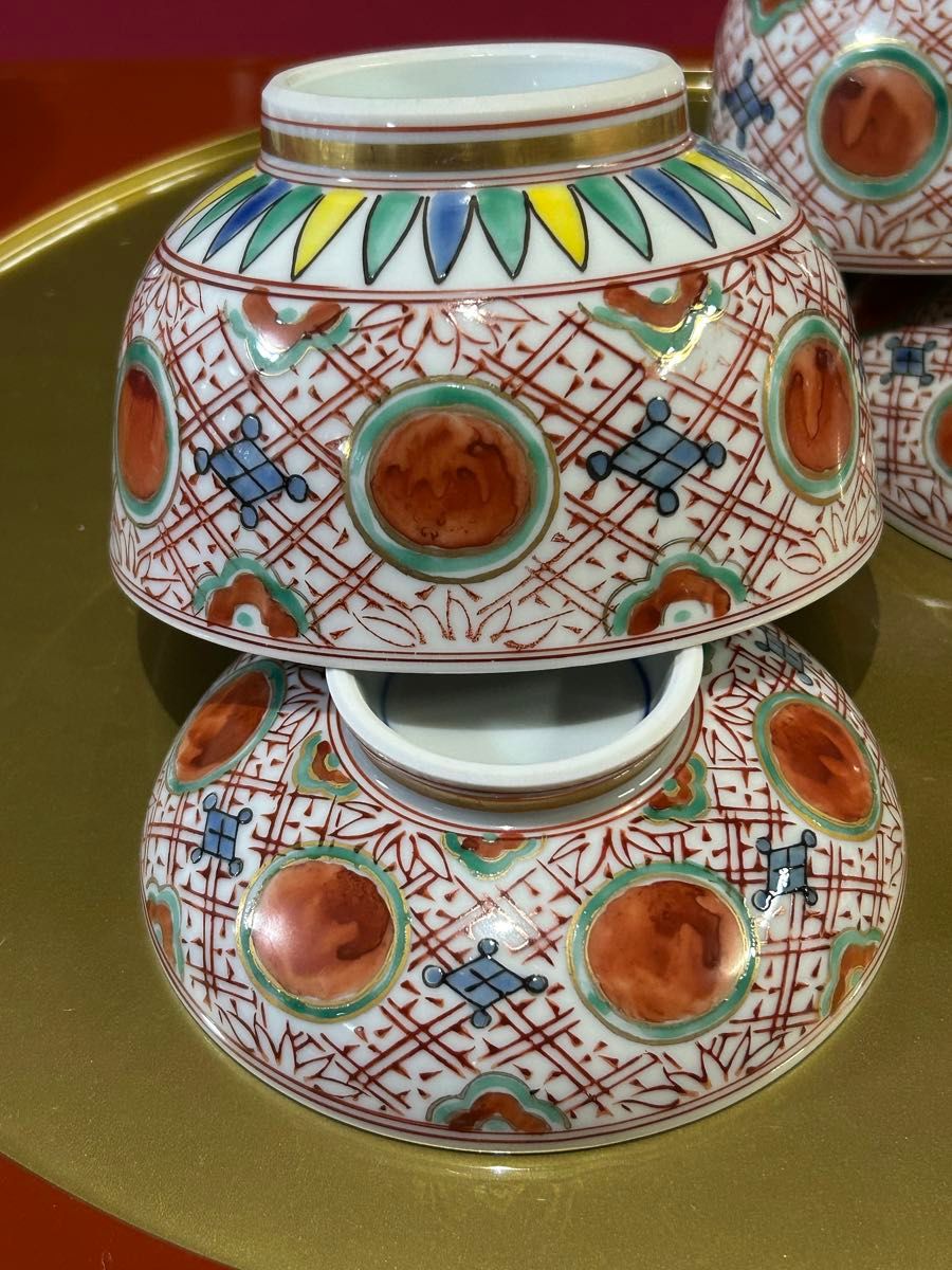 有田焼 赤絵 赤玉瓔珞紋 蓋付き小どんぶり 蓋茶碗 4客|Yahoo 有田焼 赤絵 赤玉瓔珞紋 蓋付き小どんぶり 蓋茶碗 4客|Yahoo