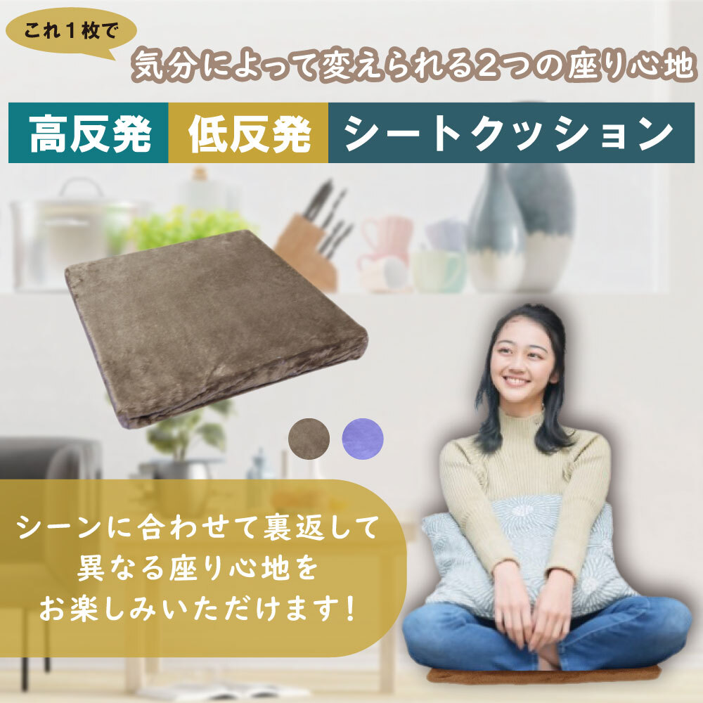 【まとめ買う】低反発＆高反発 Ｗ機能 シートクッション ブラウン×10個セット