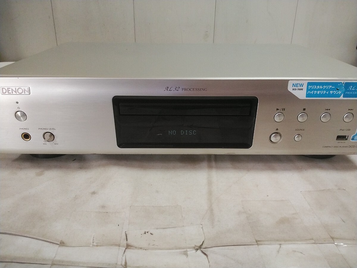 DENON CDプレーヤー【 DCD-755RE 】中古品 通電 再生OK 43.5×27×10.6cm 2014年製 COMPACT DISK PLAYER
