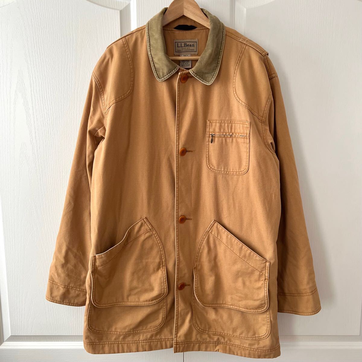 L.L.Bean エルエルビーン ハンティング ジャケット フィールド コート L カバーオール ベージュ ダッグ フェード llbean ロング