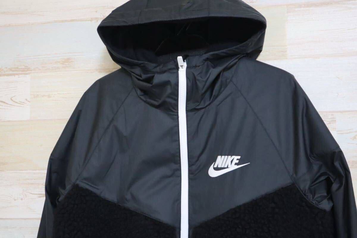 新品 150㎝ NIKE ナイキ キッズ　シェルパ　ウインドランナー　ボアジャケット　ブラック