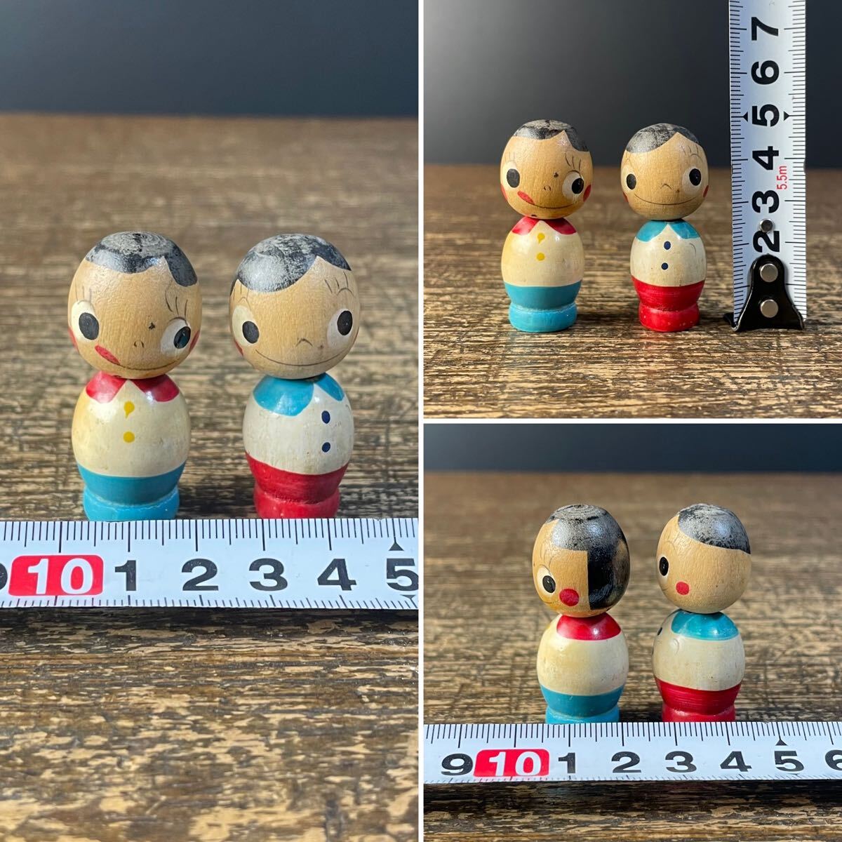 当時物 不二家 ペコちゃん こけし 2点セット 木製 人形 古い 当時物 不二家 ペコちゃん こけし 2点セット 木製 人形 古い