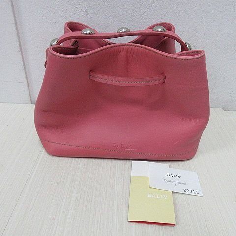 ★BALLY バリー スタッズ付きハンドバッグ★ミニバッグ★ピンク★レディースバッグ★