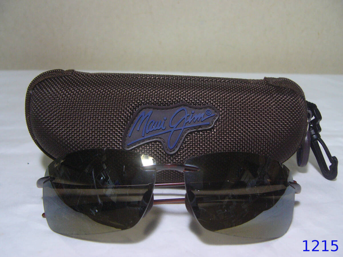 ☆Maui Jim マウイジム　スポーツサングラス　MJ-423-26　フレームレス　フチ無し　ミラーレンズ　ブラウン　茶系　バイカー　ケース付き
