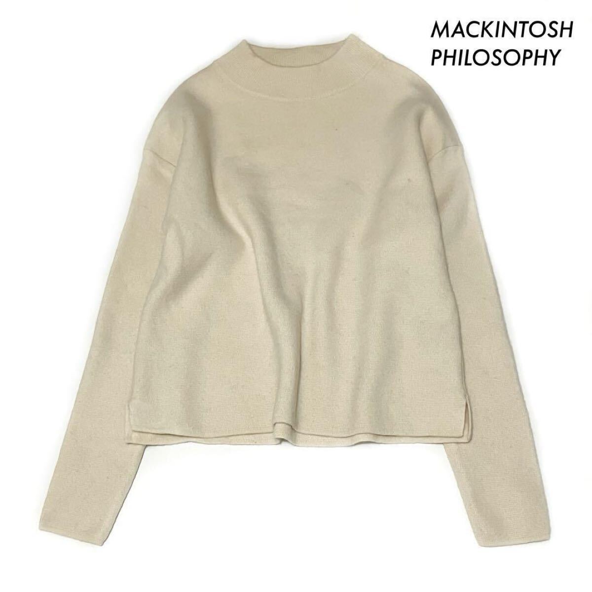 【送料無料】MACKINTOSH PHILOSOPHY★ハイネック 長袖ニット セーター オフホワイト 白 マッキントッシュフィロソフィー