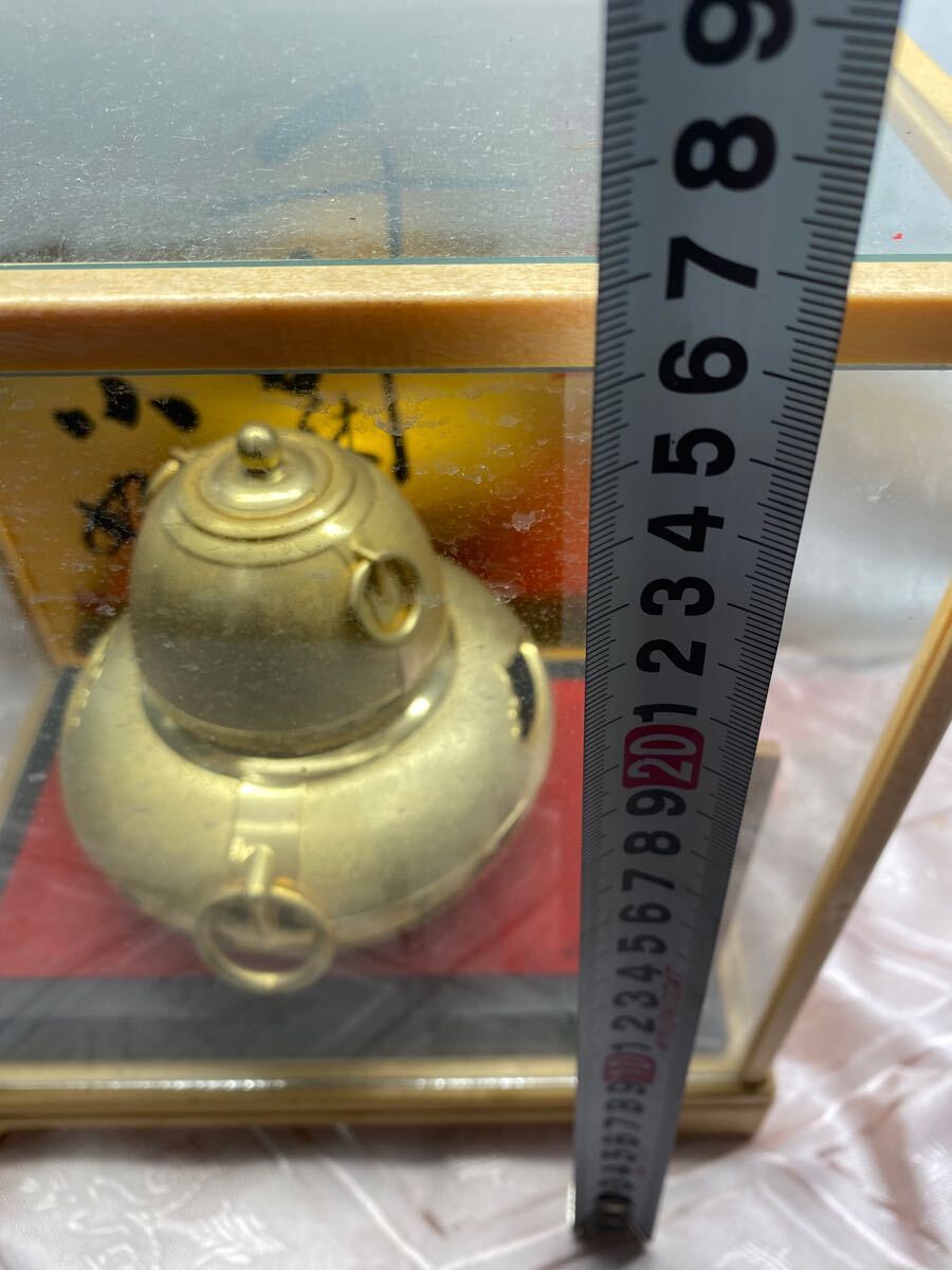 黄金茶釜 千利休 小姫 ガラスケース付き 24KGP 置物 蔵出し お宝 黄金茶釜 千利休 小姫 ガラスケース付き 24KGP 置物 蔵出し お宝