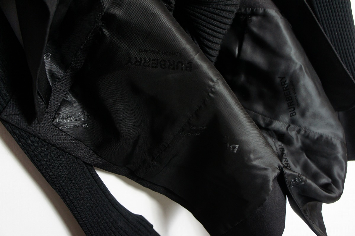 國內正規(guī) 美品 BURBERRYバーバリー テーラード ジャケット ドッキング ニット ワンピース スカート サイズXS 本物 黒620O▲