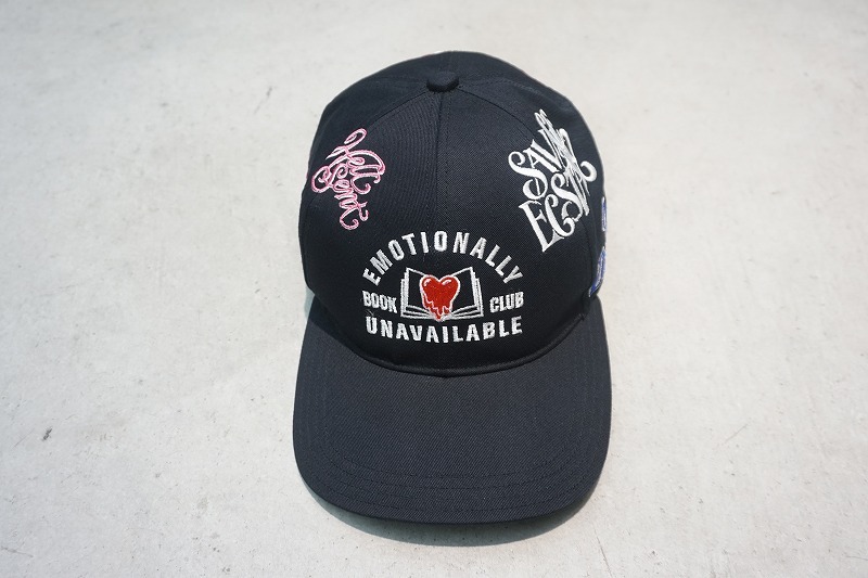 美品 正規 EMOTIONALLY UNAVAILABLE エモーショナリー アンアベイラブル BOOK CLUB CAP EU-S22-0000-051 ベースボール キャップ 黒1227O▲