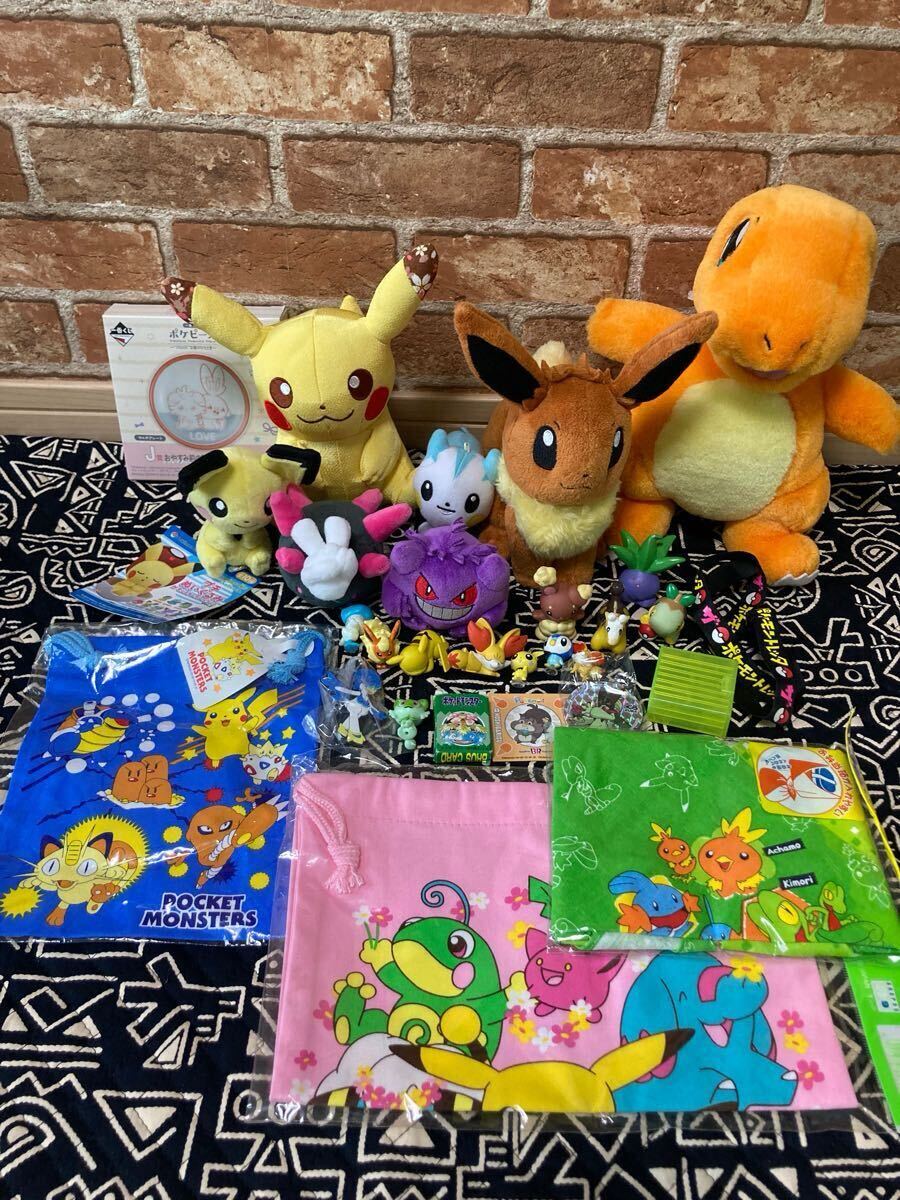 ポケットモンスター/ポケモンセンター プチぬいぐるみ ちりめん風ぬいぐるみ ブロスカード/ミニカード 初期巾着 ソフビ/指人形 まとめて