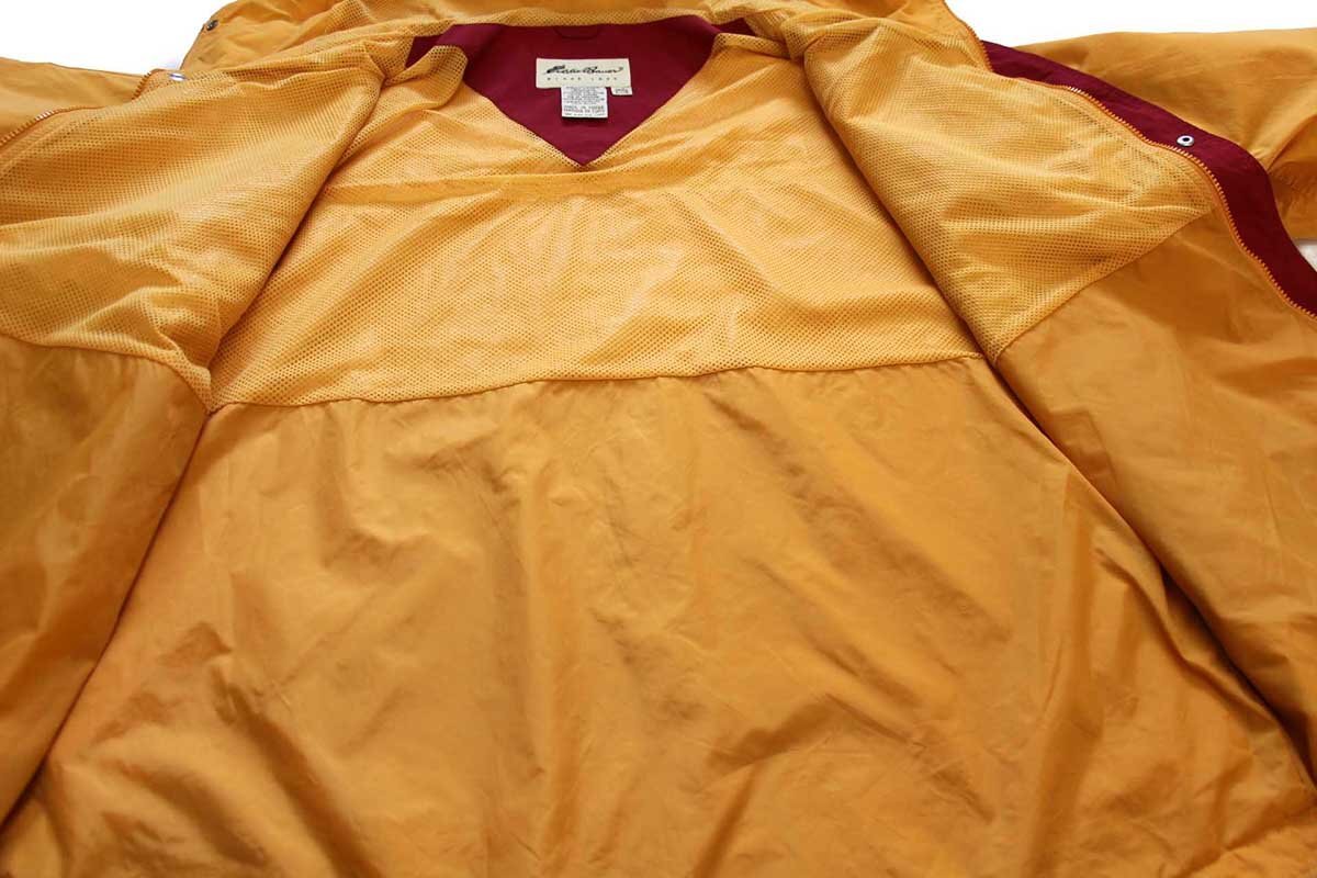 ★90s EddieBauerエディーバウアー ナイロン マウンテンパーカー 濃黃 L★オールド ビンテージ ジャケット アウトドア オーバーサイズ
