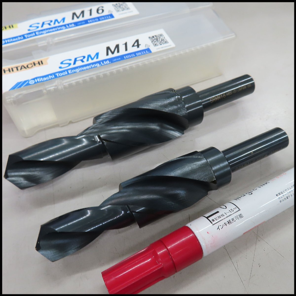 ■C-b1)未使用 日立ツール 段付きドリル SRM M14・M16セット/六角穴付きボルト用座ぐり(座グリ)ドリル/ノス型ドリル/切削工具