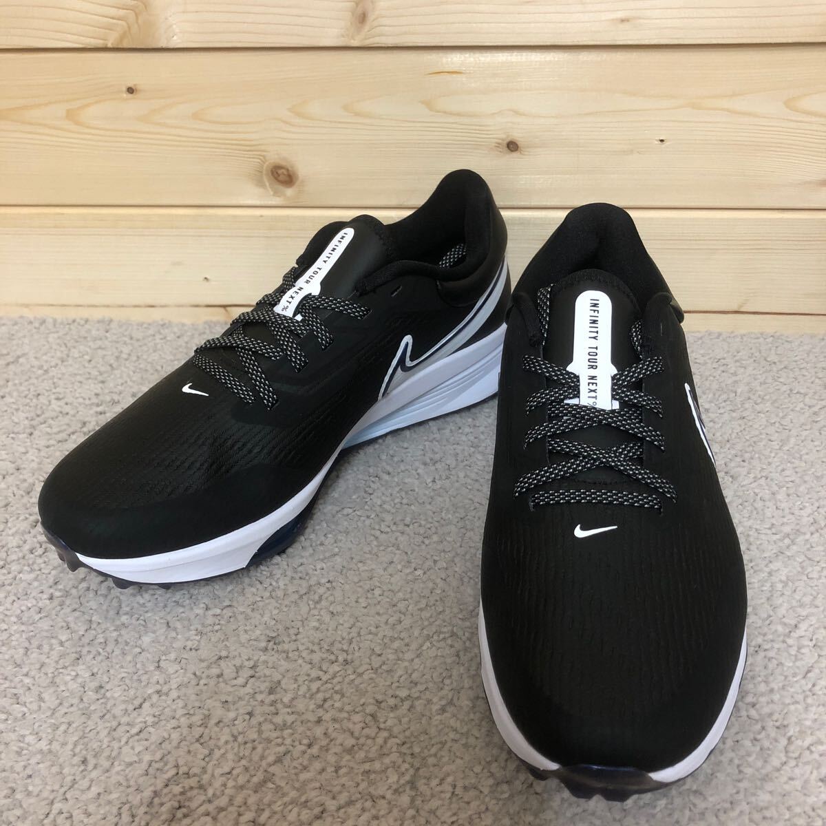 (24)NIKE ナイキ ゴルフシューズ エアズームインフィニティツアー ネクスト% ワイド 25.5cm ブラック DM8446-014 メンズ