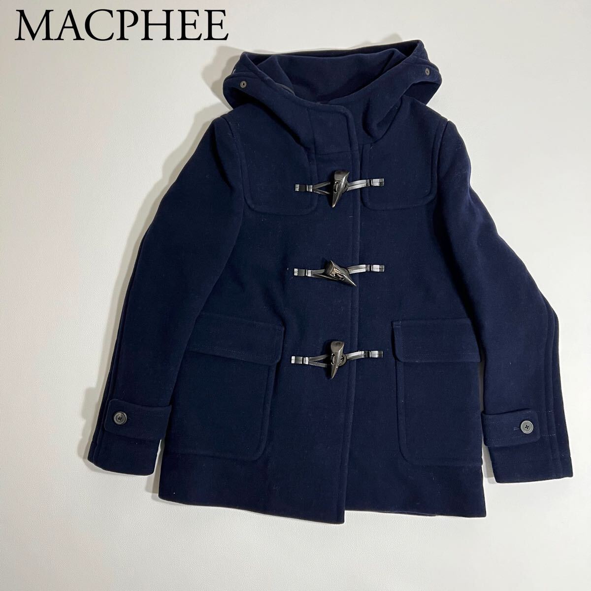 MACPHEE マカフィー　TOMORROWLAND トゥモローランド ダッフルコート ウールコート　ロングコート ネイビー　アウター　34 レディース_画像1