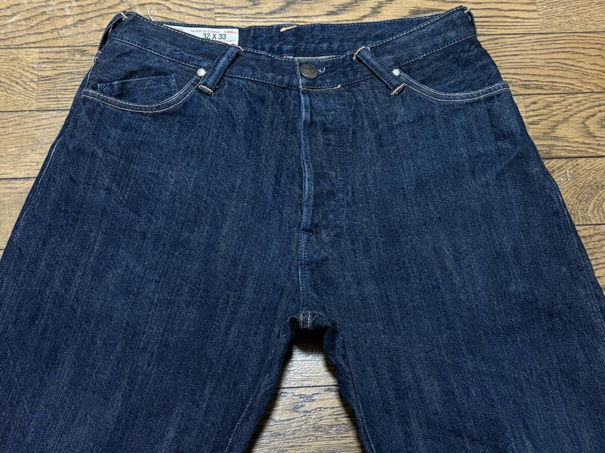 *YAMANEyamaneLOT 1926 утка me краска & Logo вышивка cell bichi Denim брюки EVISU Evisu e винт темно синий 32 BJBD.AB