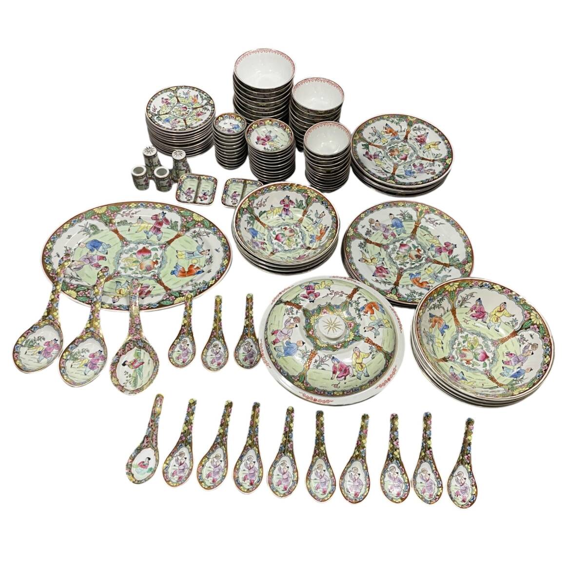 ◇中古品/送料着払い◇ 景徳鎮 食器セット 皿 茶碗 小皿 調味料 ◇中古品/送料着払い◇ 景徳鎮 食器セット 皿 茶碗 小皿 調味料