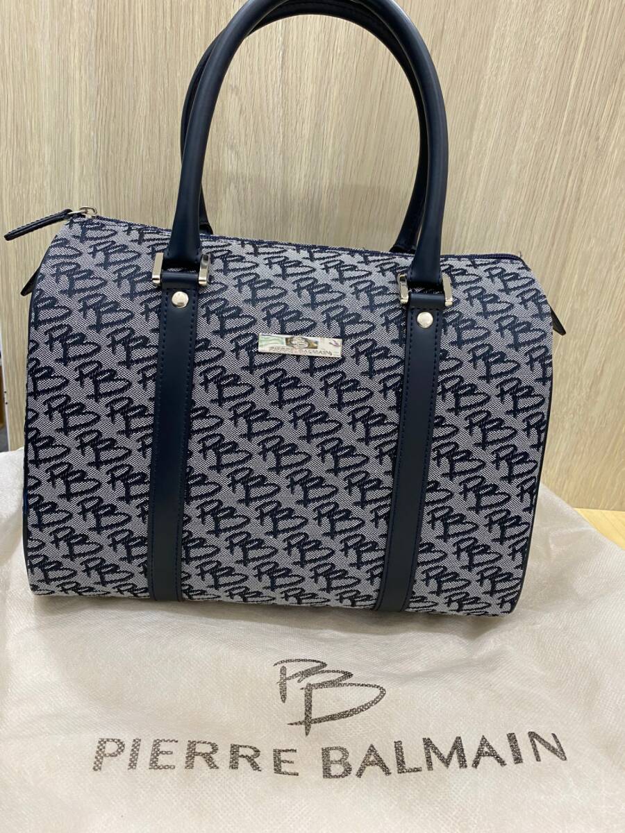 PIERRE BALMAIN ピエールバルマン ボストンバッグ ハンドバッグ ロゴ柄 ほぼ未使用 SKD3121