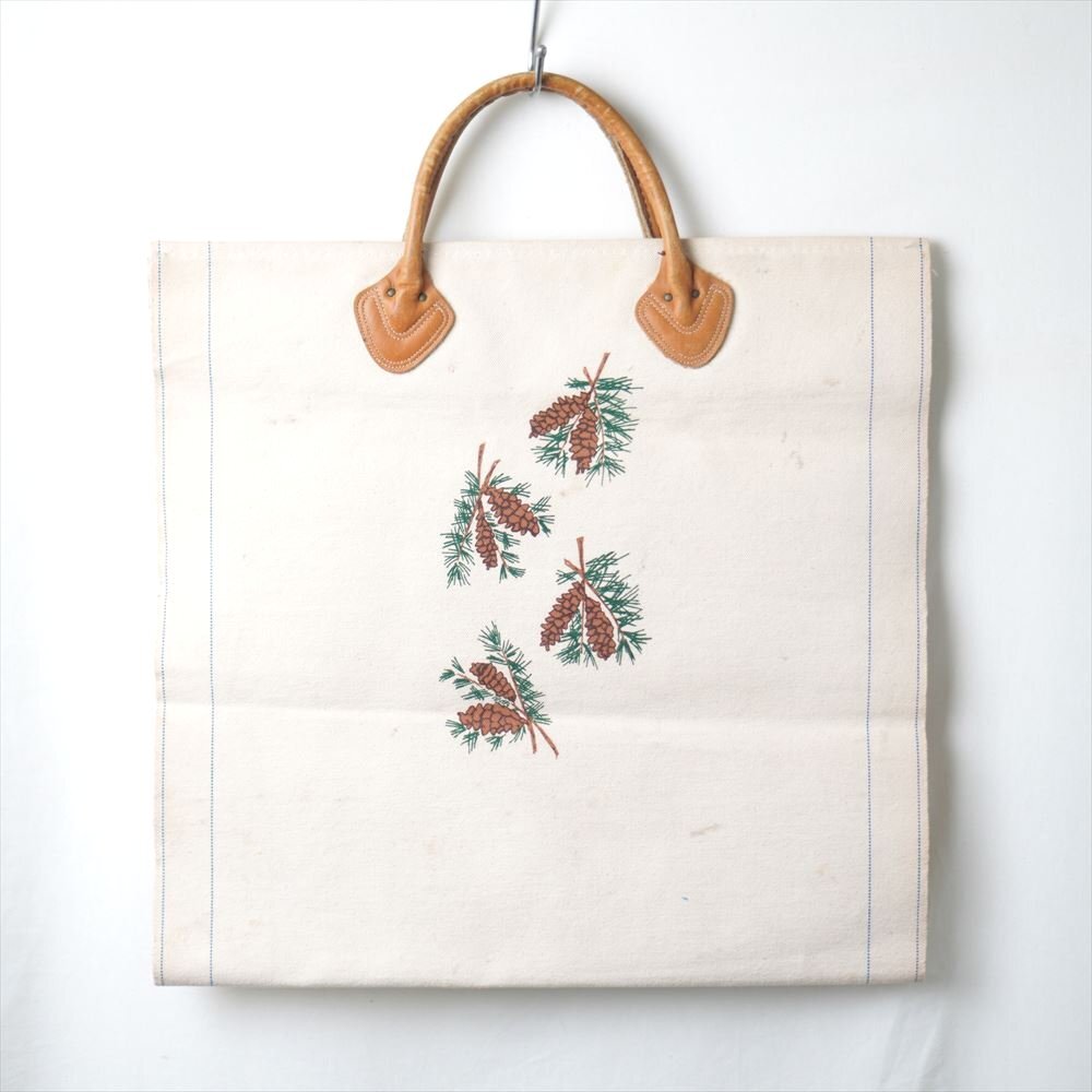 80s ビンテージ L.L.BEAN エルエルビーン トートバッグ 薪 松ぼっくり Bote and tote