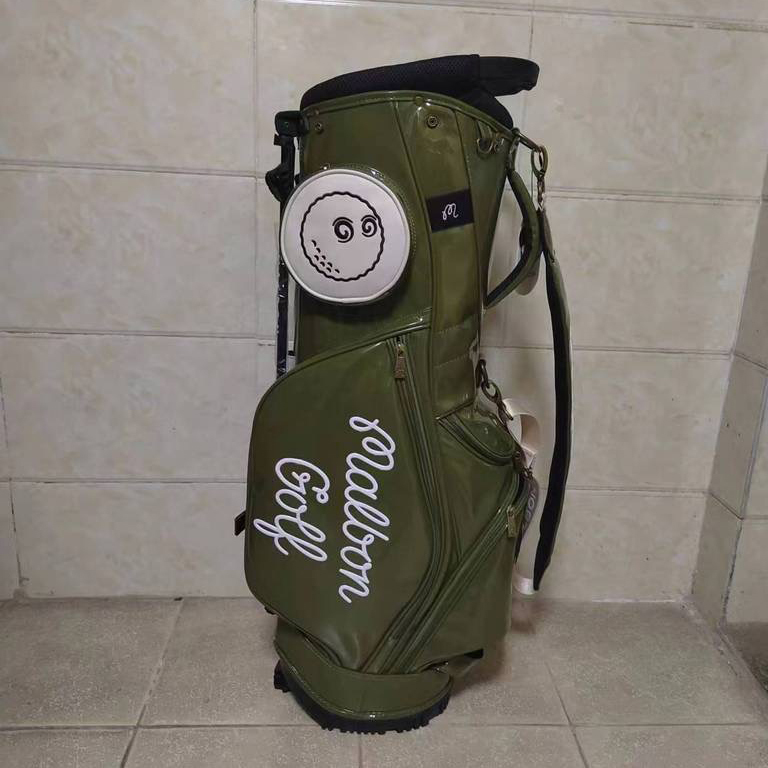 エナメル キャディバッグ カーキグリーン Malbon Golf スタンド エナメル キャディバッグ カーキグリーン Malbon Golf スタンド