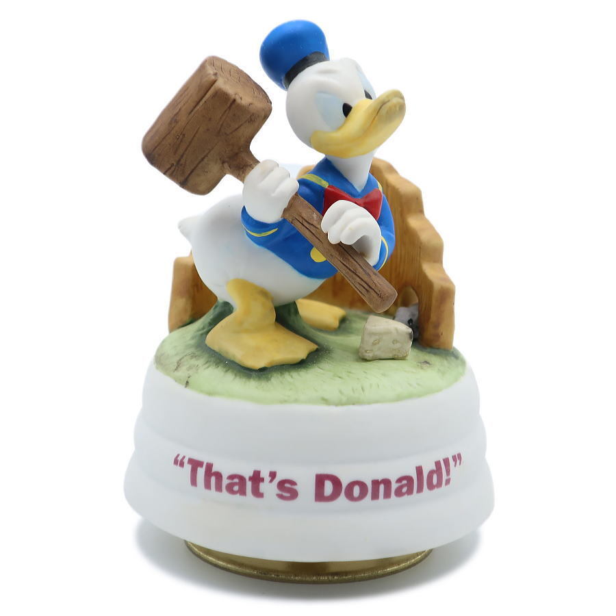 ディズニー　ドナルド　オルゴール（木槌）　That's Donald　三協商事社　1997年　陶器製