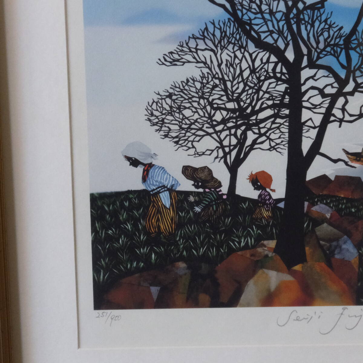 藤城清治 版画 日本の愛唱歌シリーズ 冬景色 箱付き 美品 藤城清治版画 日本の愛唱歌シリーズ冬景色箱付き美品