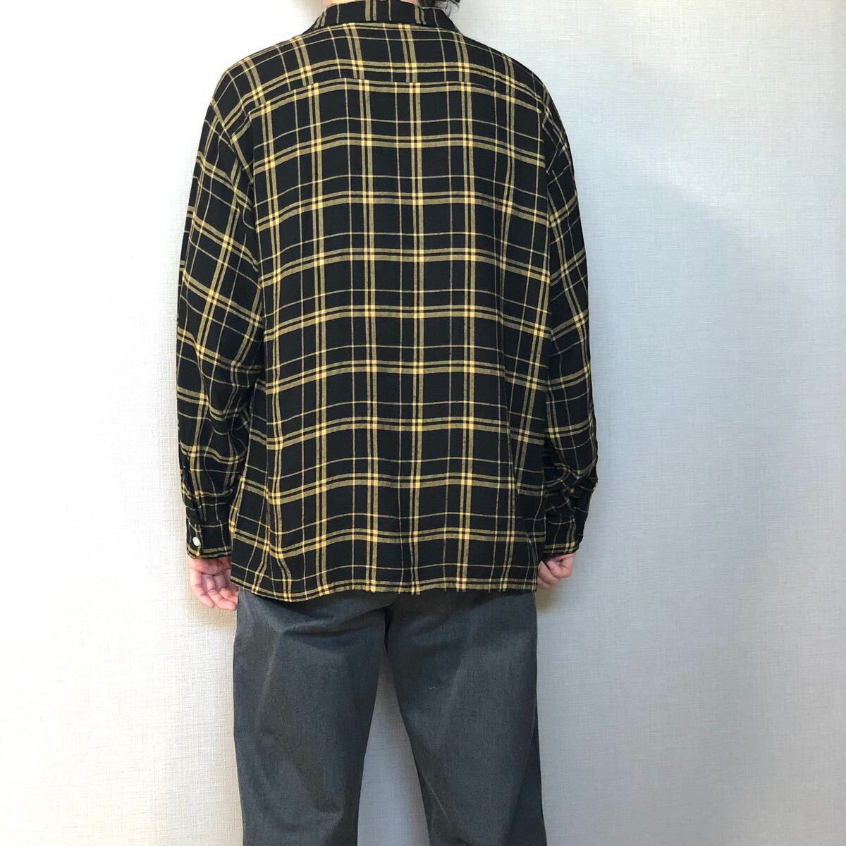 60s PENNEYS TOWN CRAFT レーヨンシャツ ヴィンテージ 黒 黄 XL 60s PENNEYS TOWN CRAFT レーヨンシャツ ヴィンテージ 黒 黄 XL