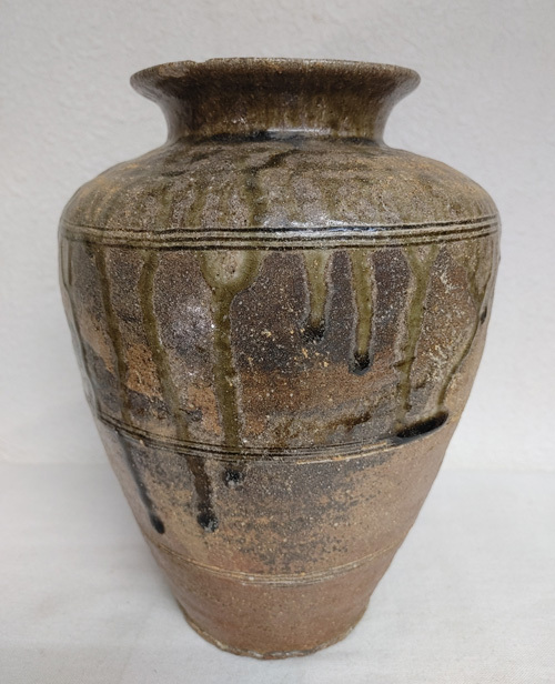 珍品古壺2点〈検 須恵器朝鮮李朝渥美壺三筋壺古越前古常滑古備前