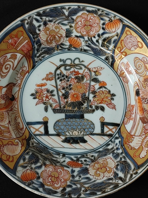 伊万里焼 古伊万里 色絵金彩 祥瑞鳳凰文 六角振出 時代箱付 V R6735 i-img500x667-