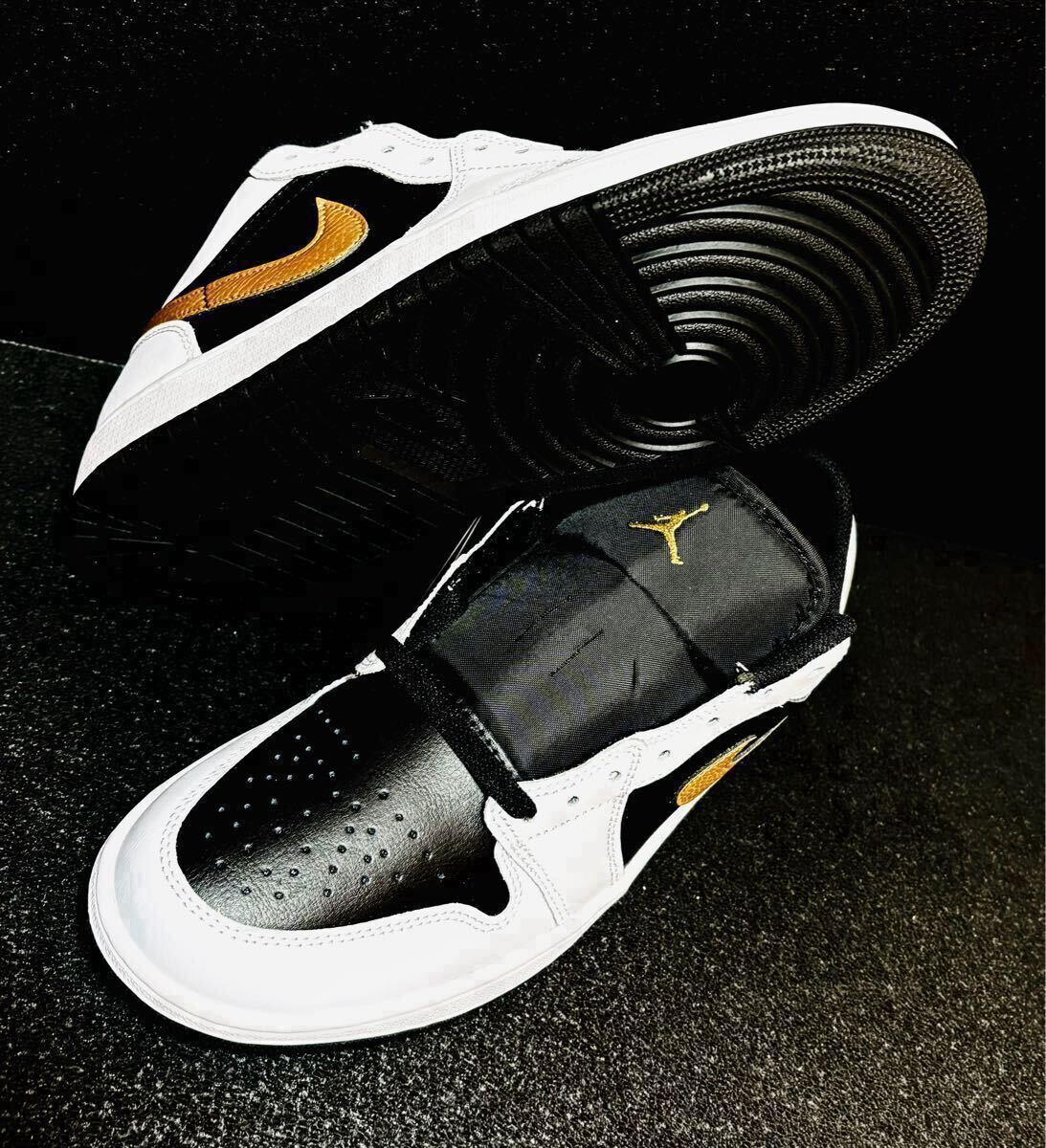☆送料込■新品29.0cm■ナイキ エア ジョーダン１LOW ホワイト/ブラック/ゴールド AIR JORDAN 1 【定価.16500円】_画像8