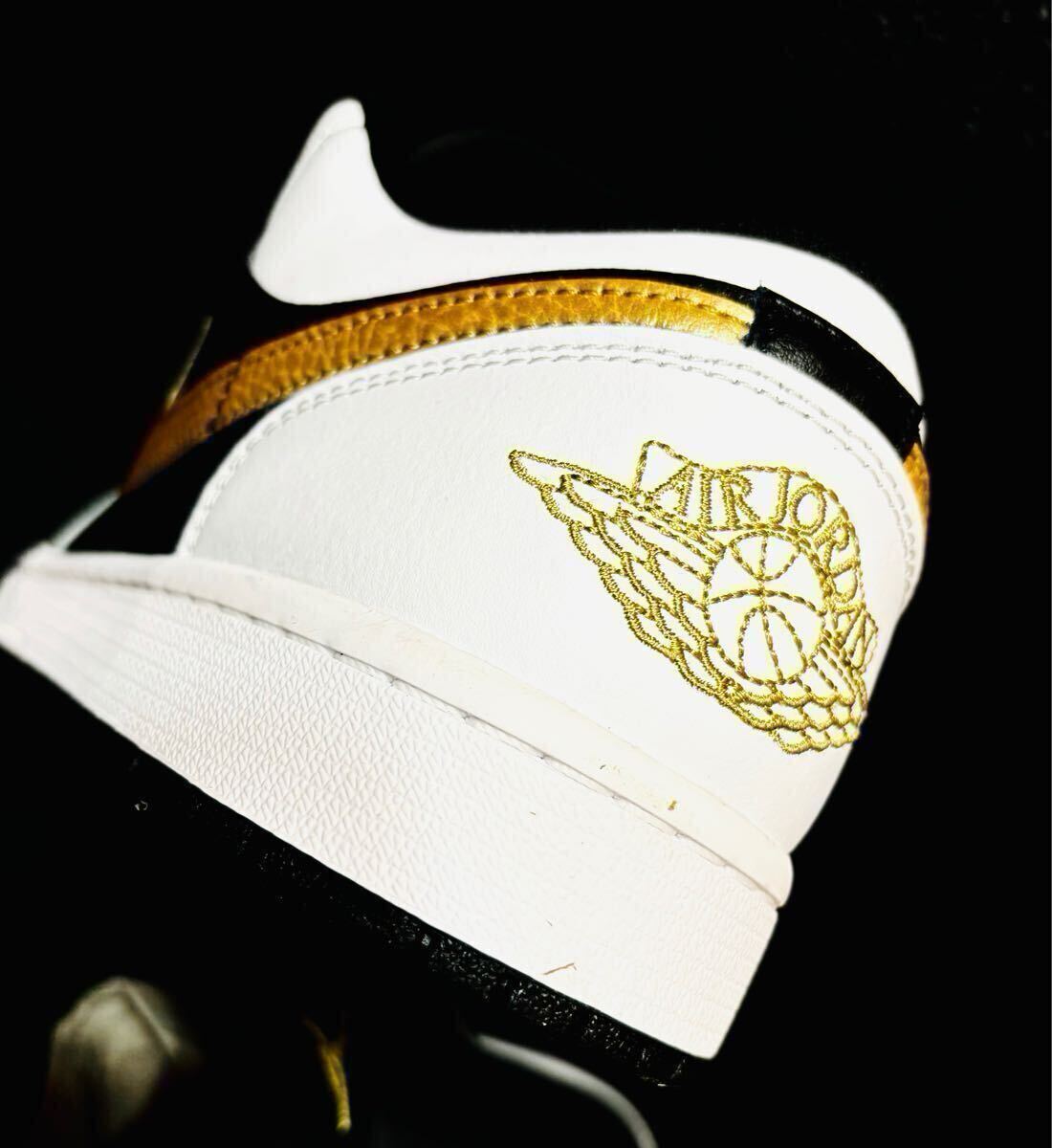 ☆送料込■新品29.0cm■ナイキ エア ジョーダン１LOW ホワイト/ブラック/ゴールド AIR JORDAN 1 【定価.16500円】_画像10