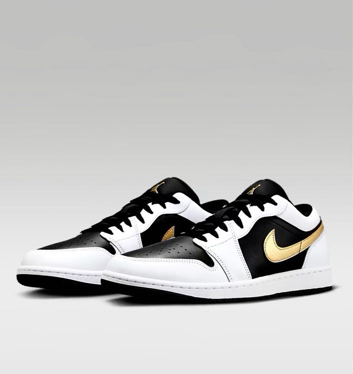 ☆送料込■新品29.0cm■ナイキ エア ジョーダン１LOW ホワイト/ブラック/ゴールド AIR JORDAN 1 【定価.16500円】_画像2