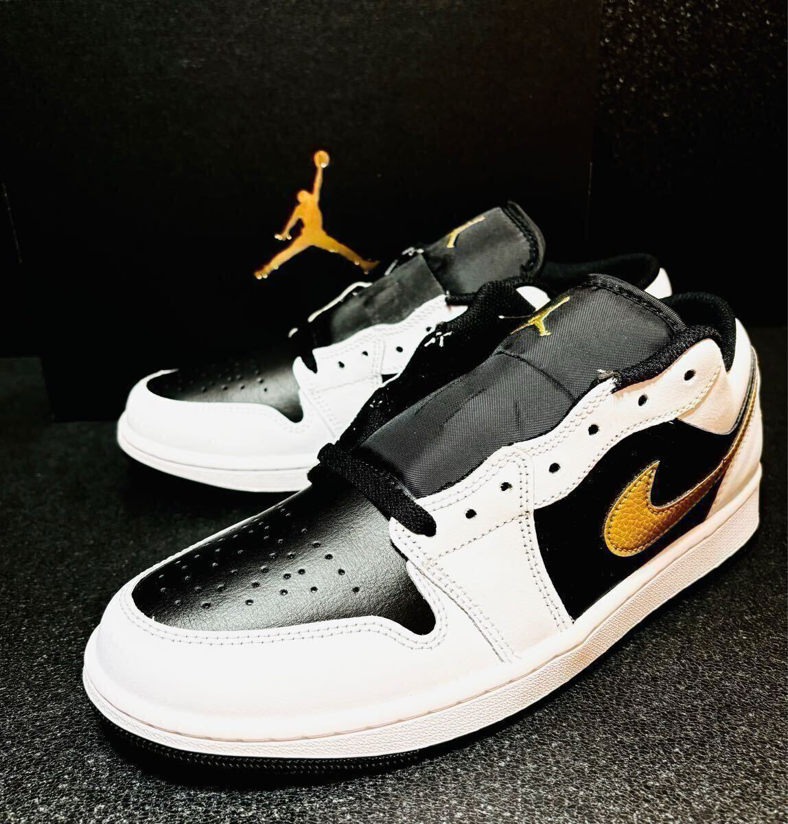 ☆送料込■新品29.0cm■ナイキ エア ジョーダン１LOW ホワイト/ブラック/ゴールド AIR JORDAN 1 【定価.16500円】_画像6