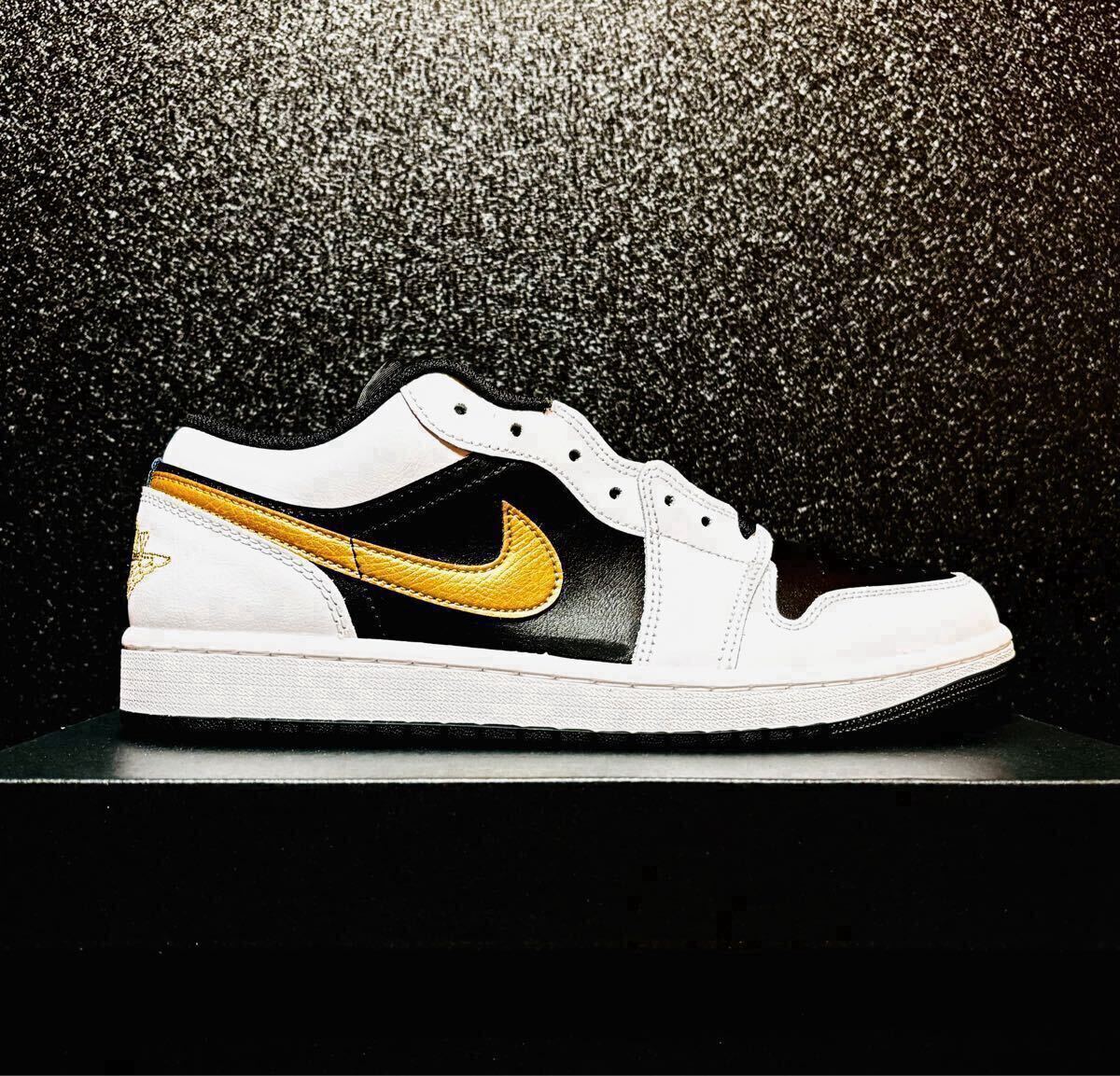 ☆送料込■新品29.0cm■ナイキ エア ジョーダン１LOW ホワイト/ブラック/ゴールド AIR JORDAN 1 【定価.16500円】_画像7