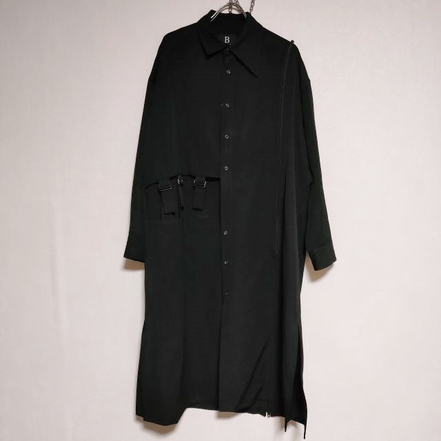 B Yohji Yamamoto ウールギャバジン アシメトリー コート ドレス B Yohji Yamamoto ウールギャバジン アシメトリー コート ドレス