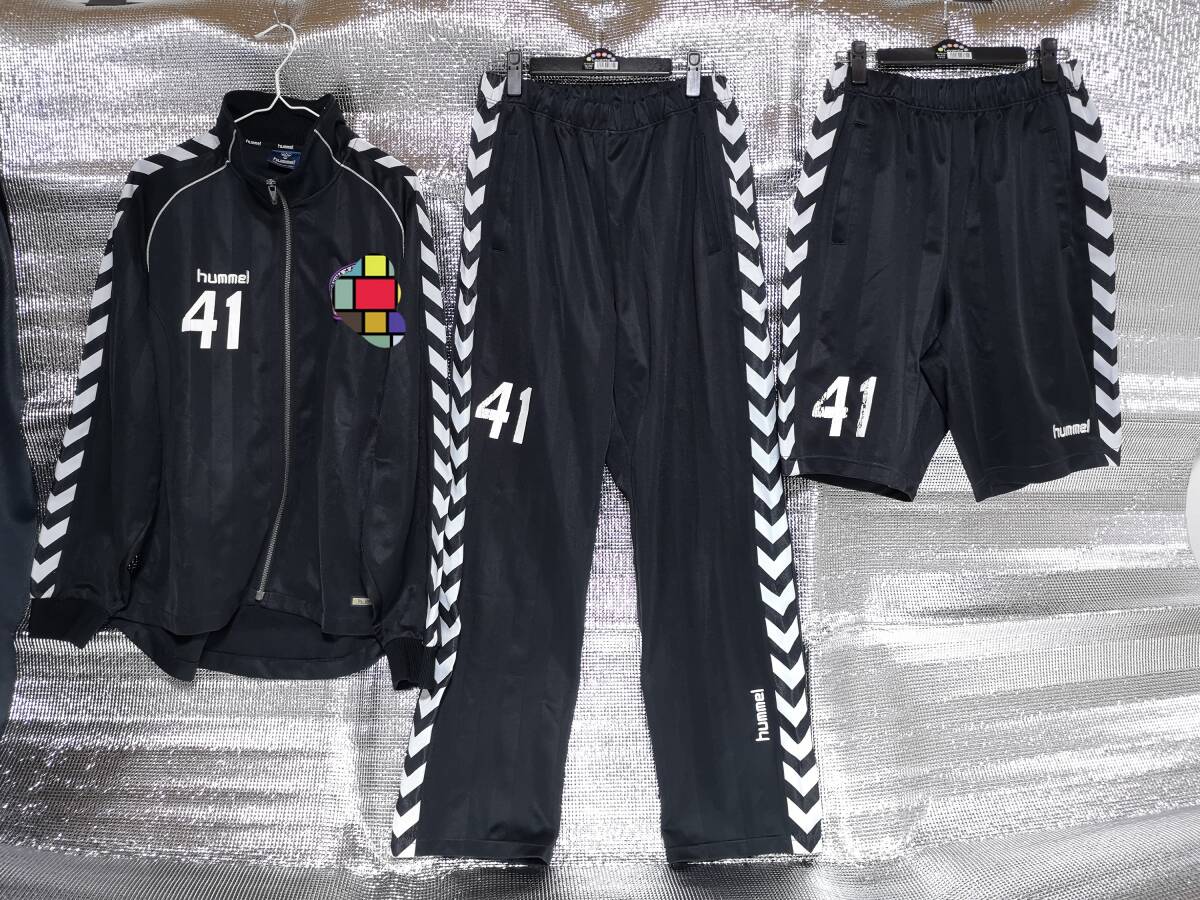 ヒュンメル サッカー部 ジャージ シャドーストライプ 上O 下L ヒュンメル サッカー部 ジャージ シャドーストライプ 上O 下L