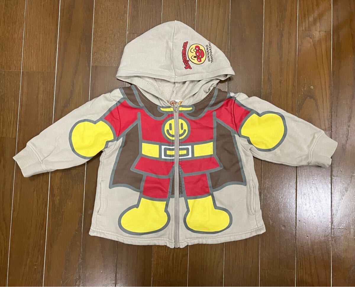アンパンマン☆裏起毛☆フード付きパーカー☆着ぐるみ☆95cm☆トレーナ☆なりきり☆あんぱんまん☆ばいきんまん☆男の子女の子兼用 激安