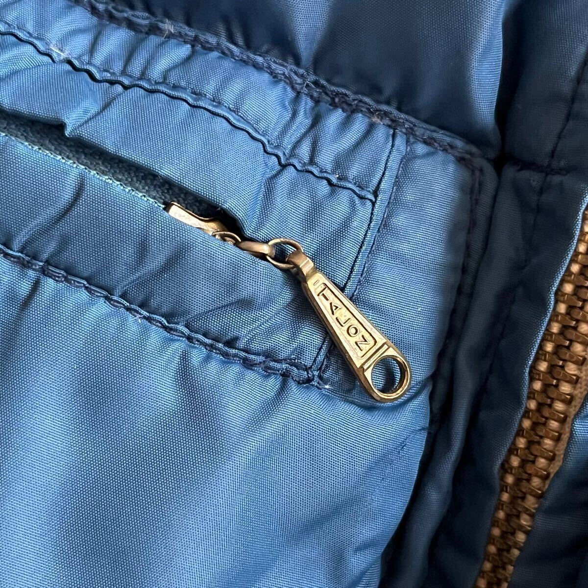 60s Bauer Down 日の出タグ ダウンジャケット S ブルー ビンテージ 60年代 バウアーダウン Eddie Bauer 青 オリジナル ヴィンテージ