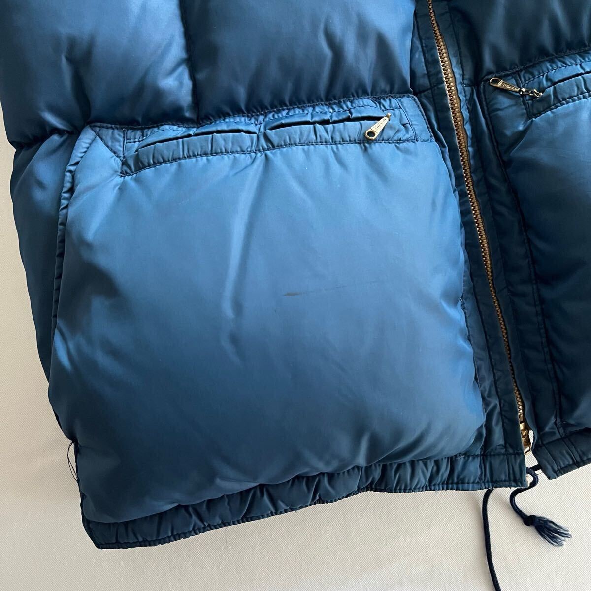 60s Bauer Down 日の出タグ ダウンジャケット S ブルー ビンテージ 60年代 バウアーダウン Eddie Bauer 青 オリジナル ヴィンテージ